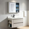 Smart Mirror Cabinet Combo Washstand for Home Bathrooms and Hotel Projects