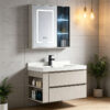 Smart Mirror Cabinet Combo Washstand for Home Bathrooms and Hotel Projects