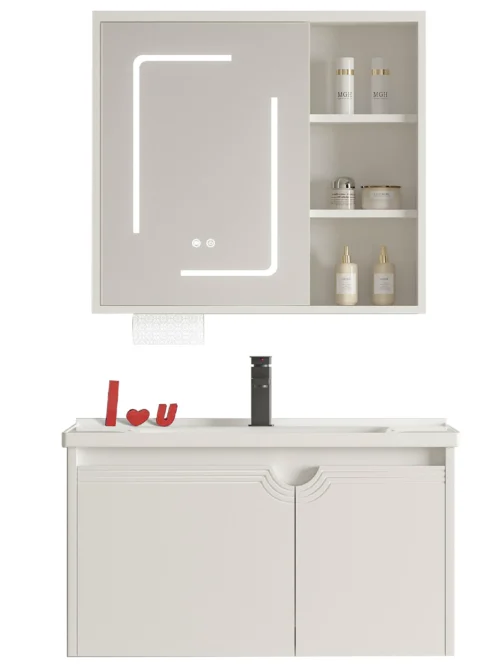 Smart Mirror Cabinet Combo Washstand for Home Bathrooms and Hotel Projects