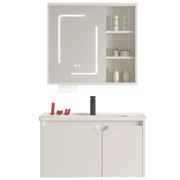 Smart Mirror Cabinet Combo Washstand for Home Bathrooms and Hotel Projects
