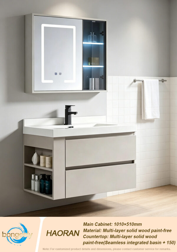 Smart Mirror Cabinet Combo Washstand for Home Bathrooms and Hotel Projects