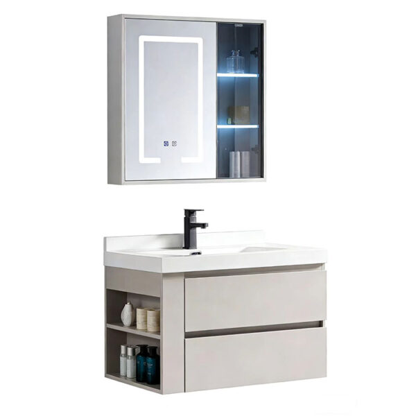 Smart Mirror Cabinet Combo Washstand for Home Bathrooms and Hotel Projects