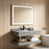 Customized minimalist glossy slab stone washbasin bathroom cabinet wall-mounted washbasin household marble vanity basin double-layer cabinet combination
