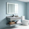 Customized minimalist glossy slab stone washbasin bathroom cabinet wall-mounted washbasin household marble vanity basin double-layer cabinet combination